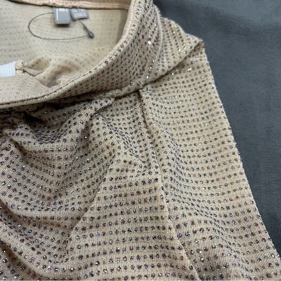 ASOS Mini Skirt Gold Skin toned glitter mini skirt size 6 - Picture 4 of 7